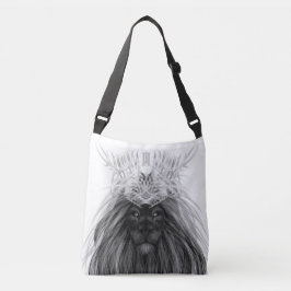Bolsa Ajustável Leão Negro com Coroa e Monograma