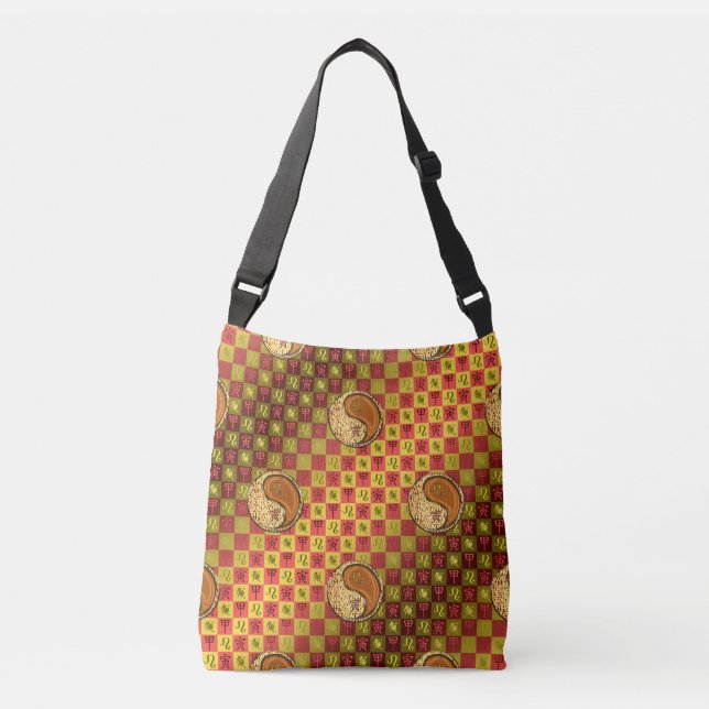 Bolsa Ajustável Leão & Tigre de Madeira (Frente)