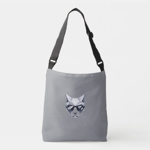 Bolsa Ajustável Legal Gato Geométrico Crossbody Bag