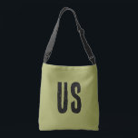 Bolsa Ajustável Legal monograma inicial verde-oliva Preto-negro<br><div class="desc">Design moderno legal com grandes iniciais para personalizar.</div>