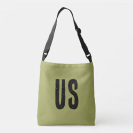Bolsa Ajustável Legal monograma inicial verde-oliva Preto-negro