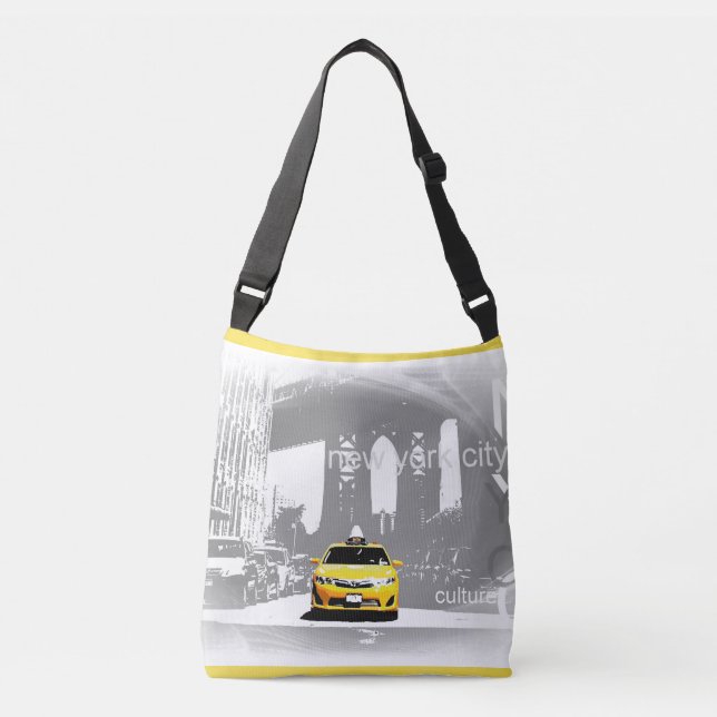 Bolsa Ajustável Legal Nyc Nova Iorque Brooklyn Bridge Amarelo Taxi (Frente)