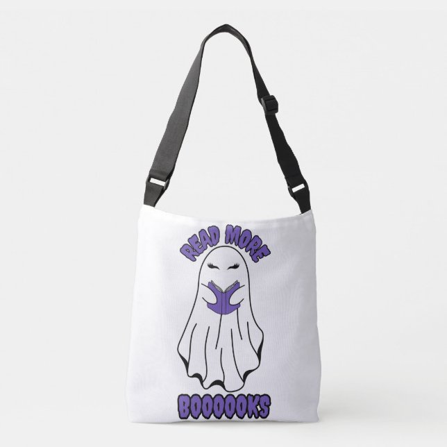 Bolsa Ajustável Leia mais livros Halloween Ghost Purple (Frente)