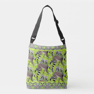 Bolsa Ajustável Lemures de cauda branca numa floresta verde