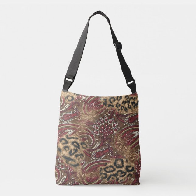 Bolsa Ajustável Leopard e Paisley Pattern Impressão (Frente)