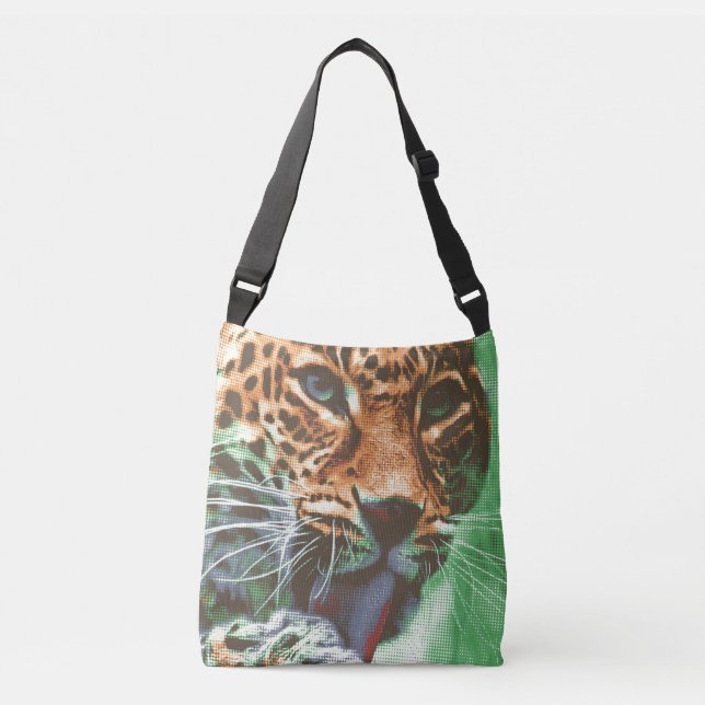 Bolsa Ajustável Leopardo Portrait saco Living Coral (Frente)