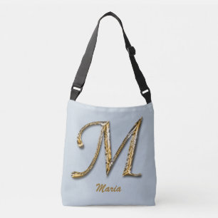 Bolsa Ajustável Letra Dourada sofisticada Elegante M Monograma