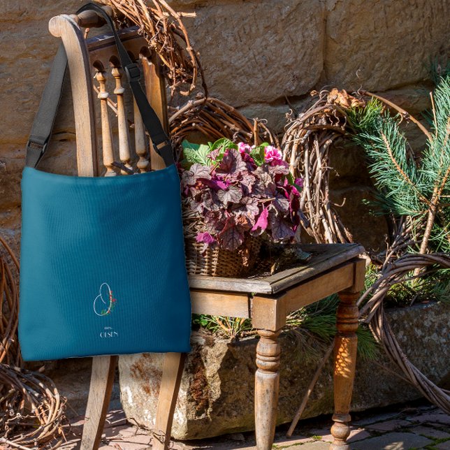 Bolsa Ajustável Letra monográfica aquosa O azul escuro enfermeiro (Criador carregado)