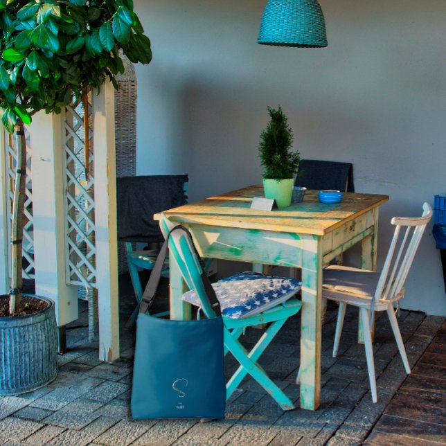 Bolsa Ajustável Letra monográfica aquosa S azul escuro enfermeiro (Criador carregado)