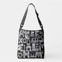Letras fantásticas Crossbody preto