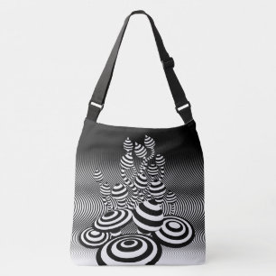 Bolsa Ajustável Lge Cross Body bag Magic Mushroom design óptico.