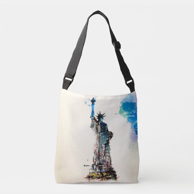 Bolsa Ajustável Liberty Nova Iorque Viagem Love Watercolor (Frente)