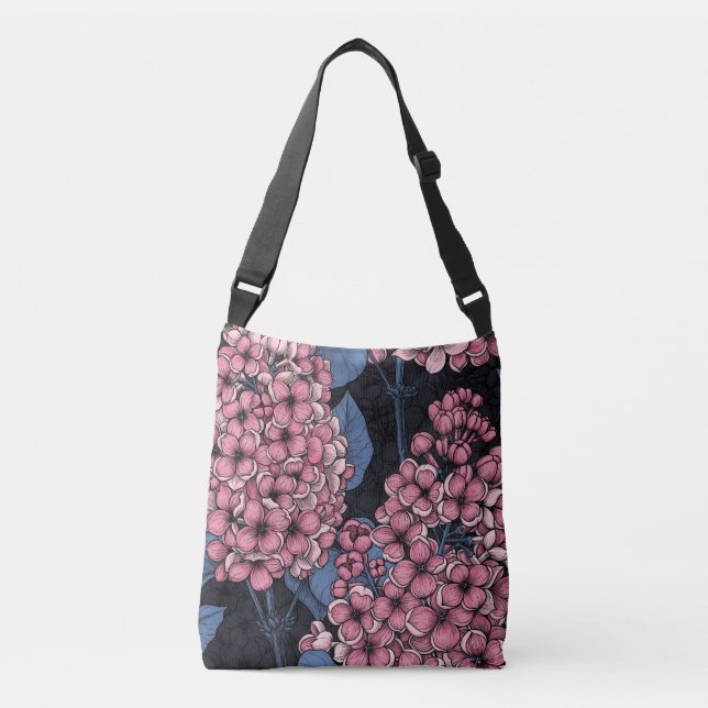 Bolsa Ajustável Lilás rosa com azul escuro (Frente)
