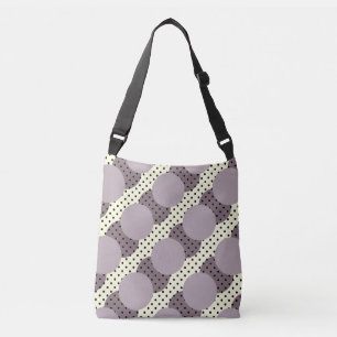 Bolsa Ajustável Lilás roxo bolinhas preto no creme