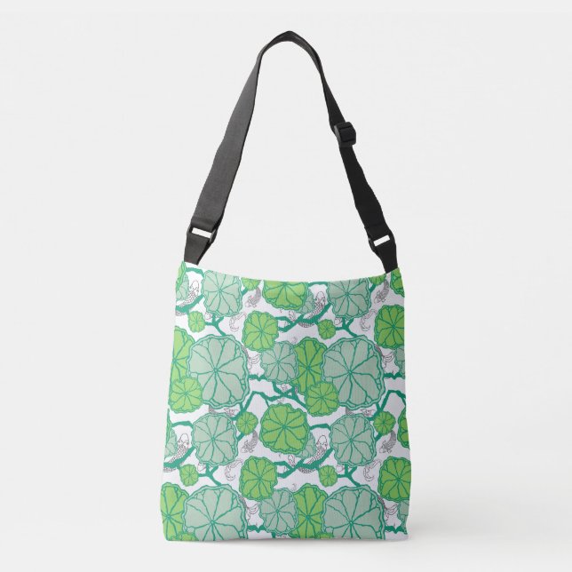 Bolsa Ajustável Lily Pad Koi Pond Pattern (Frente)