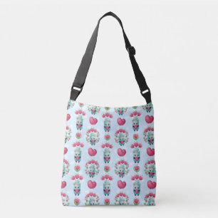 Bolsa Ajustável Linda Floral Mason Jar Hearts Pattern