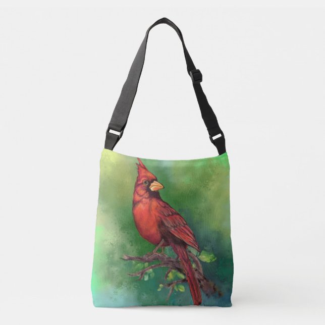 Bolsa Ajustável Linda pintura de pássaro vermelho Norte  (Frente)