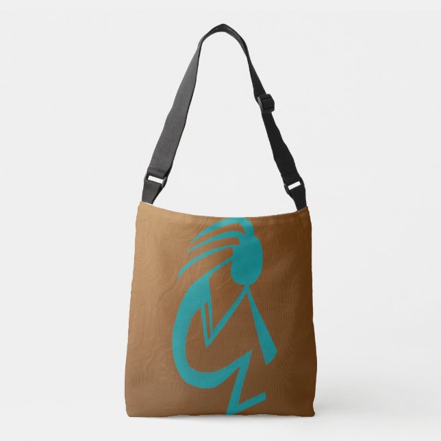 Bolsa Ajustável Linda pintura Teal Kokopelli (Frente)