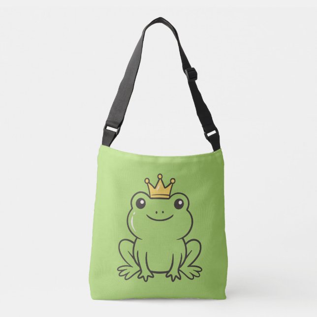 Bolsa Ajustável Linda rã Rainha divertida verde Capinha de Telefon (Frente)