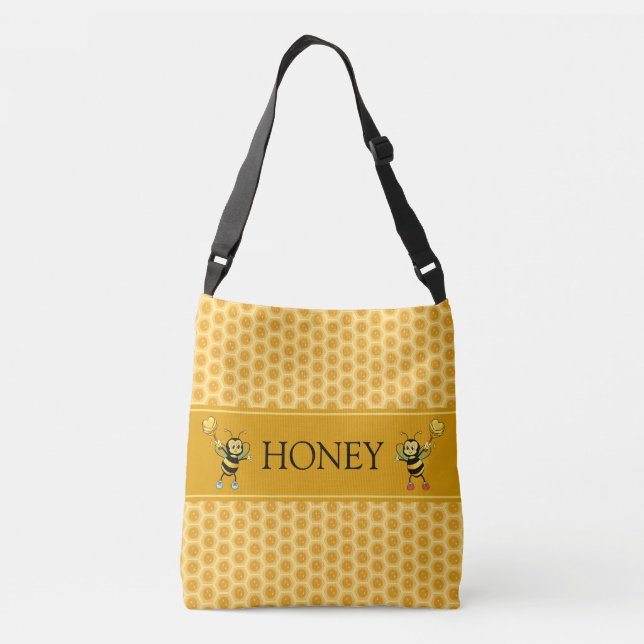 Bolsa Ajustável Lindo favo de mel & abelhas bombus  (Verso)