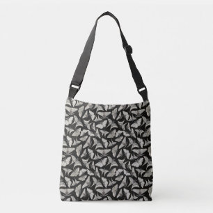 Bolsa Ajustável Lindo padrão de mariposa borboleta preta bege