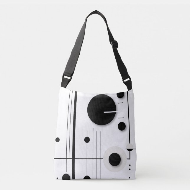 Bolsa Ajustável Linhas de Sinfonia do Círculo Geométrico Minimalis (Frente)