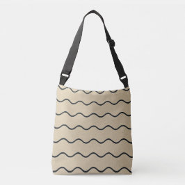Bolsa Ajustável Linhas onduladas bege e preto