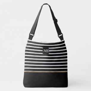 Bolsa Ajustável Listrado Preto e Branco - Personalize
