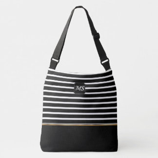 Bolsa Ajustável Listrado Preto e Branco - Personalize
