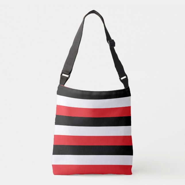 Bolsa Ajustável Listras Brancas Vermelhas Pretas (Frente)