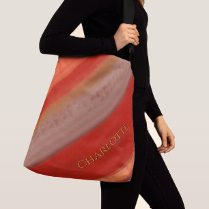 Bolsa Ajustável Listras de Pêssego Terracota Nome Personalizado