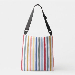 Bolsa Ajustável Listras desenhadas à mão em cores modernas do meio