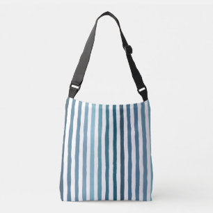 Bolsa Ajustável Listras desenhadas à mão em tons de azul inspirado