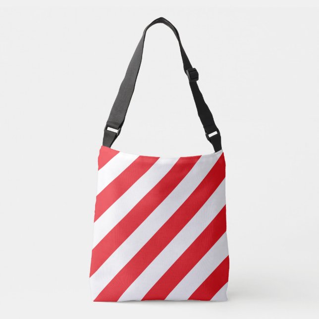 Bolsa Ajustável Listras diagonais brancas vermelhas (Frente)