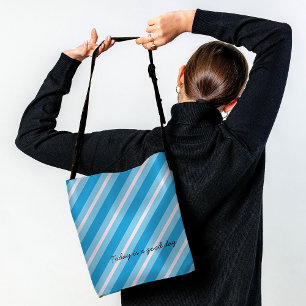 Bolsa Ajustável Listras diagonais rosa Luz Azul
