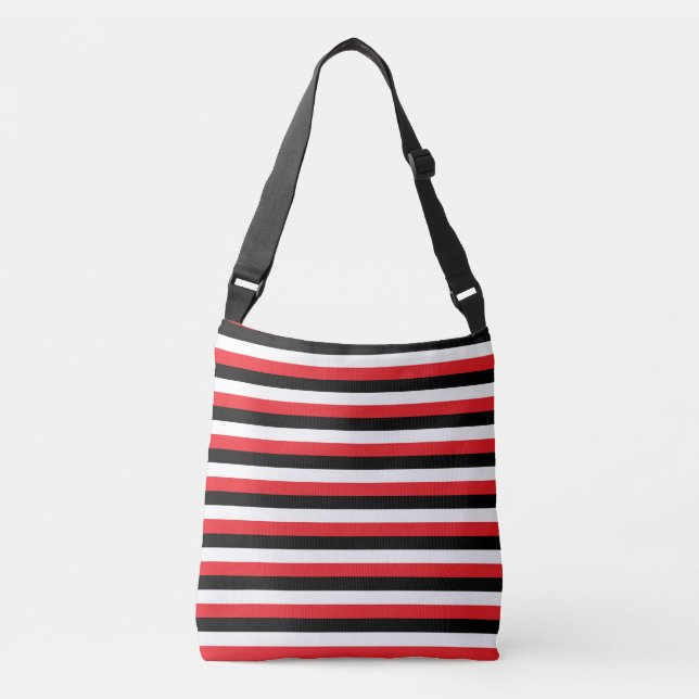 Bolsa Ajustável Listras Vermelhas Brancas Pretas (Frente)