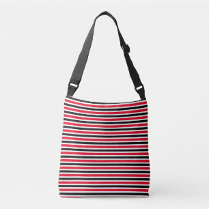 Bolsa Ajustável Listras Vermelhas Brancas Pretas