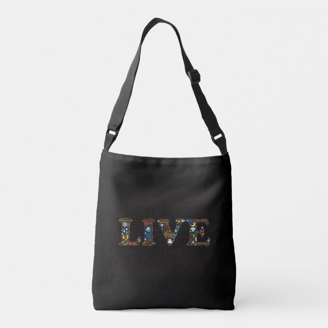 Bolsa Ajustável Live In The Presente Inspirational Word Art (Verso)