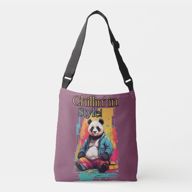 Bolsa Ajustável Lively Panda Vibes | Ilustração divertida (Frente)