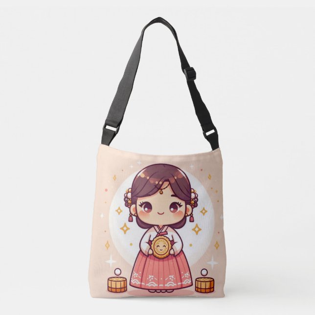 Bolsa Ajustável livro branco coreano com bolo de lua (Frente)