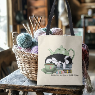 Bolsa Ajustável Livros Aconchegantes Gato Smoking Chá Bule de Chá