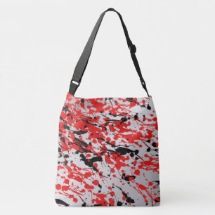 Bolsa Ajustável Lixeira e perfuração de Abstrato preto e vermelho