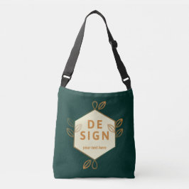 Bolsa Ajustável logotipo hexagonal creme decorativo em um verde es