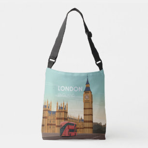 Bolsa Ajustável London England Big Ben Viagens vintage