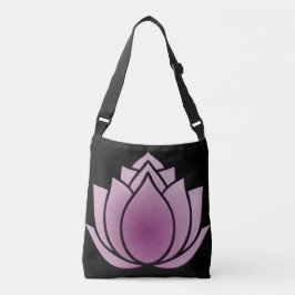 Bolsa Ajustável Lótus violeta-vermelha em preto