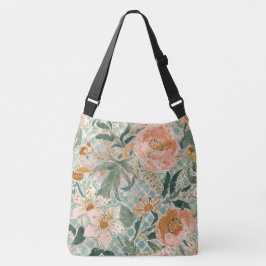 Bolsa Ajustável Lovely Blooming Peach Flowers and Leaves, Pattern