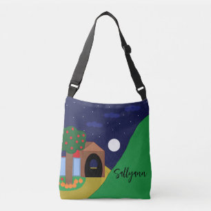 Bolsa Ajustável Lua de ascensão com Árvore de Maçã e Montanha: