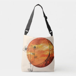 Bolsa Ajustável Lua de laranja e flor de papoila