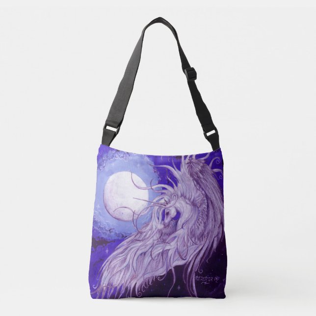 Bolsa Ajustável Lua lunar roxa azul de Pegasus Pegacorn do (Frente)