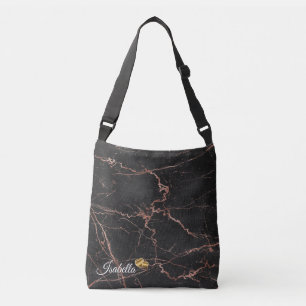 Bolsa Ajustável Lúxury Trendy Marble Pink Black Add Text